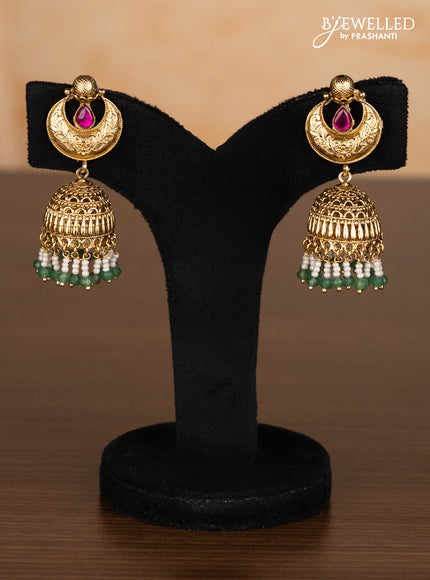 Antique ring type choker with pink jadau kundan stones