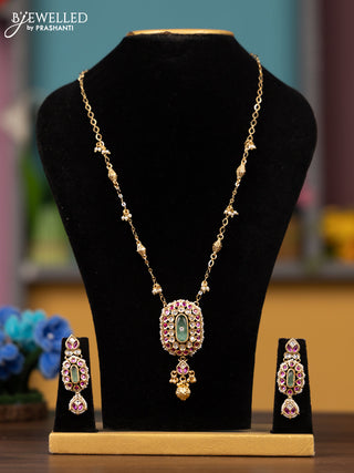 Antqiue chain with jadau kundan pendant