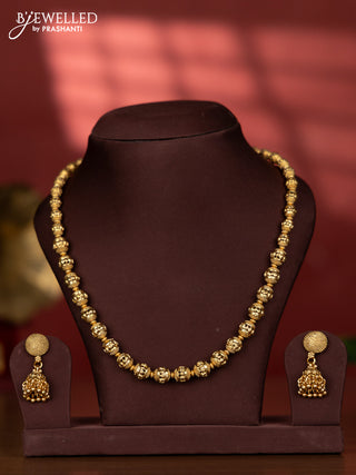 Antique necklace with golden ball model