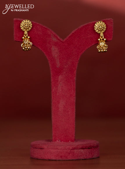 Antique two layer necklace with golden ball model and jhumka hanging