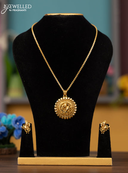 Antique chain radha krishna face pendant