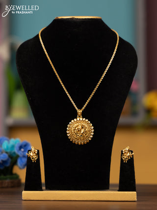 Antique chain radha krishna face pendant