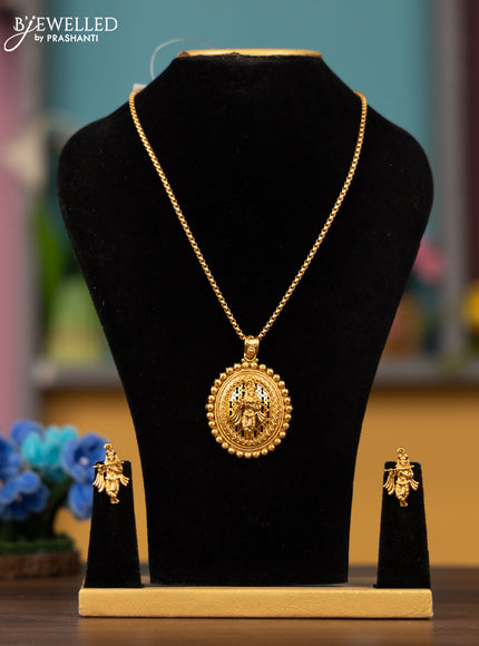 Antique chain with krishna deisgn pendant