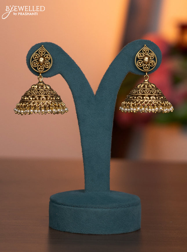 Antique haaram with lakshmi kasu design and pearls