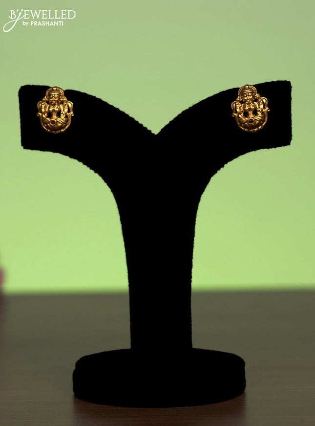 Antique chainl lakshmi pendant with pink kemp