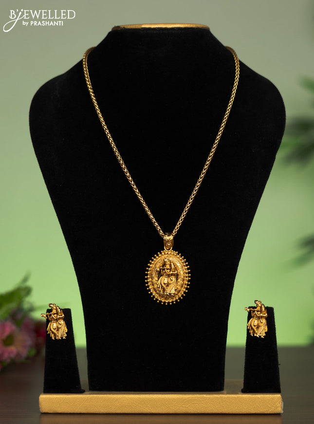Antique chain with radha krishna pendant