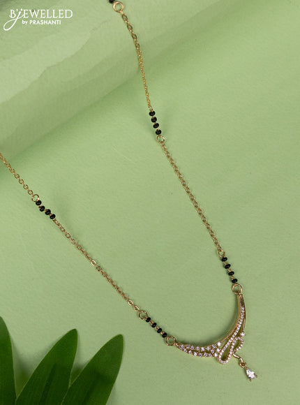 Mangalsutra with cz stones pendant and hanging without earring