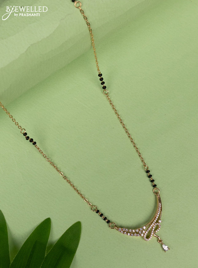 Mangalsutra with cz stones pendant and hanging without earring