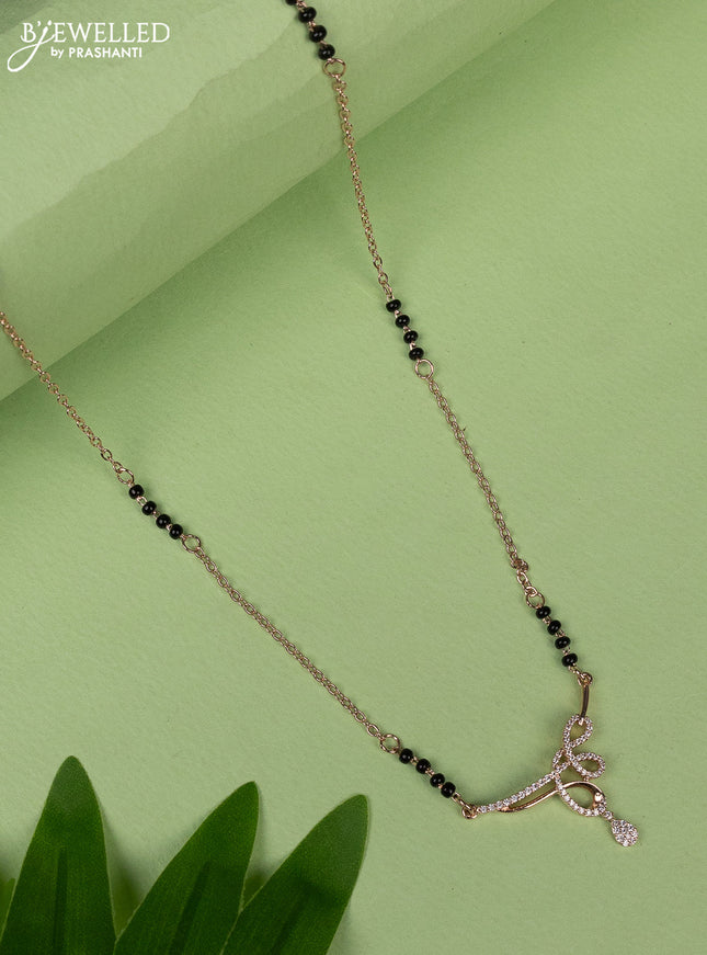 Mangalsutra with cz stones pendant without earring