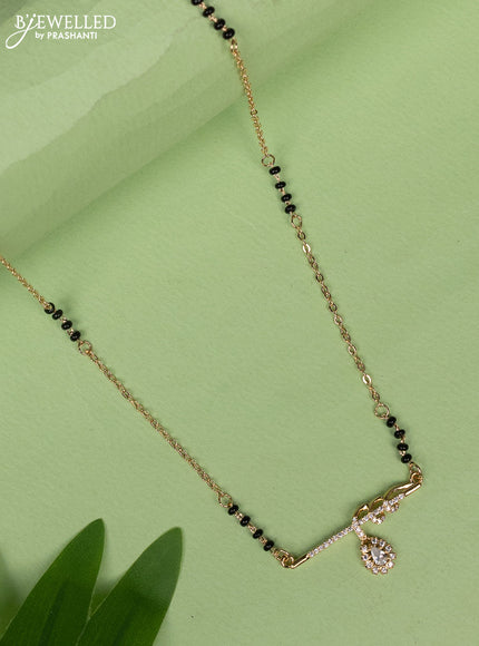 Mangalsutra with cz stones pendant without earring