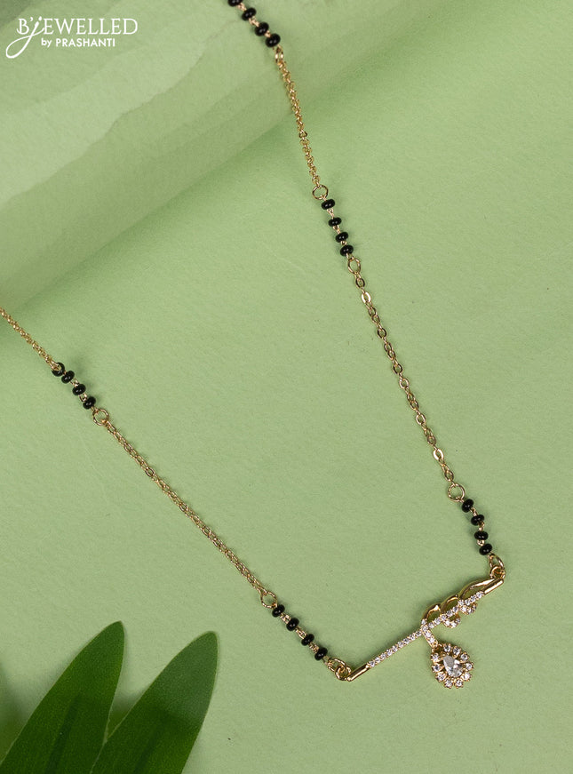 Mangalsutra with cz stones pendant without earring