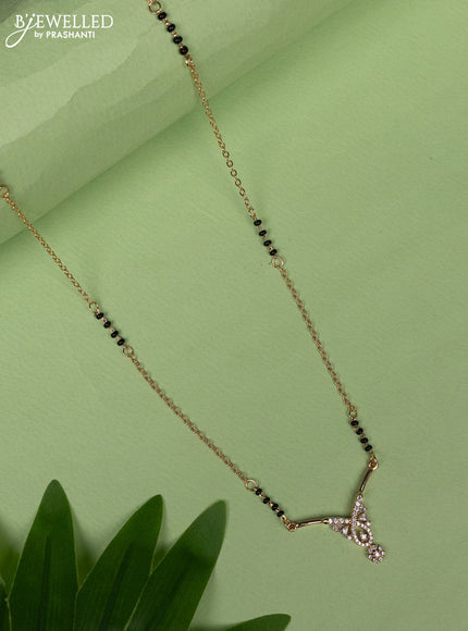 Mangalsutra with cz stones pendant without earring