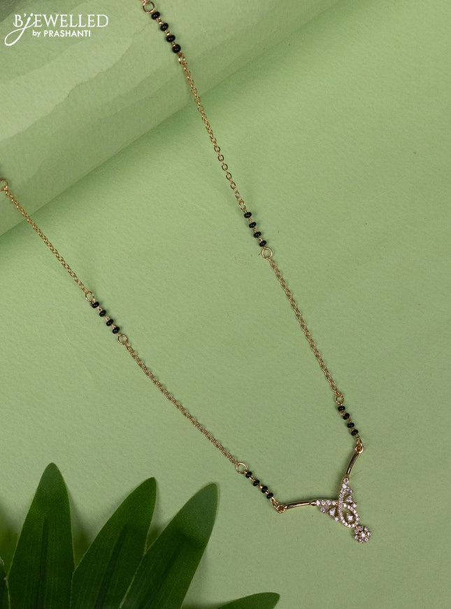 Mangalsutra with cz stones pendant without earring