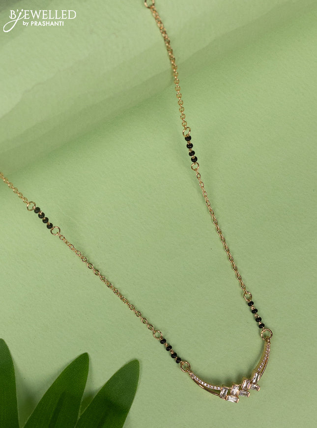 Mangalsutra with cz stones pendant without earring