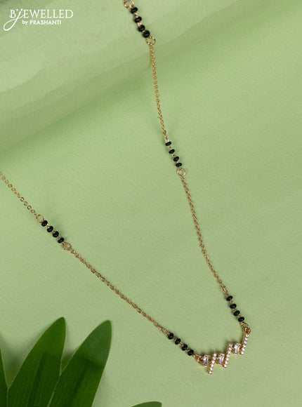 Mangalsutra with cz stones pendant without earring