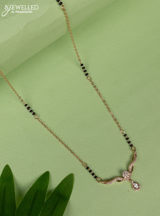 Mangalsutra with cz stones pendant without earring