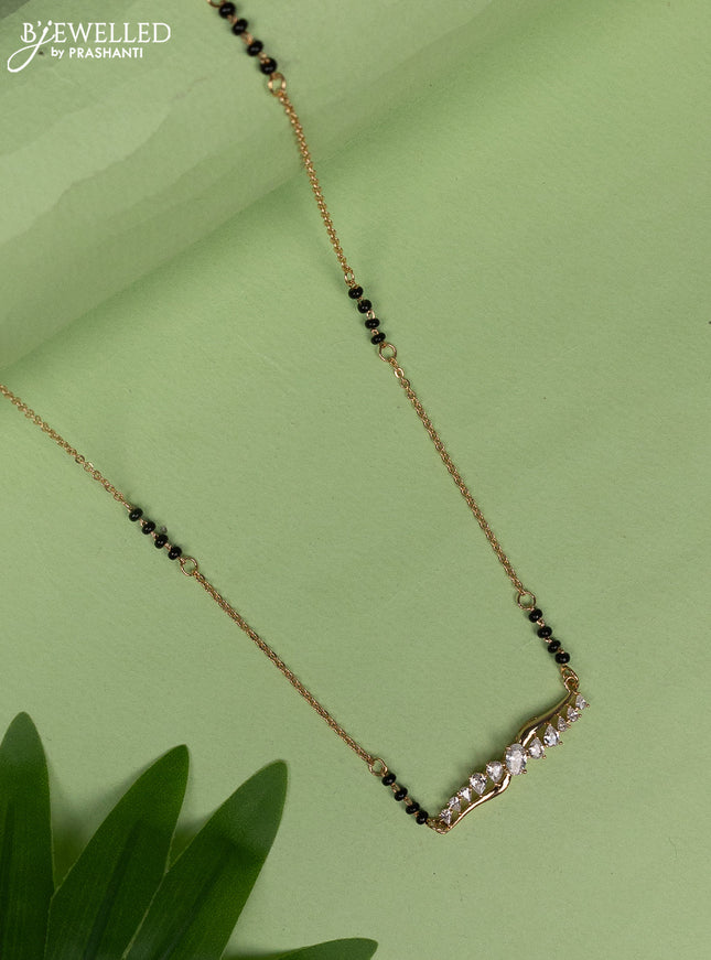 Mangalsutra with cz stones pendant without earring