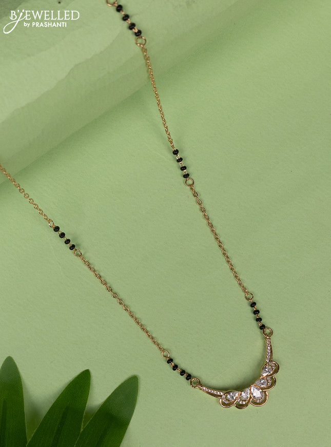 Mangalsutra with cz stones pendant without earring