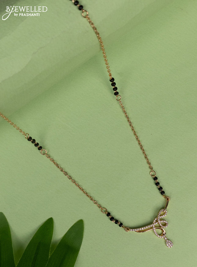 Mangalsutra with cz stones pendant without earring