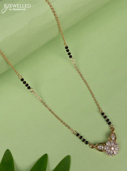Mangalsutra with cz stones pendant without earring