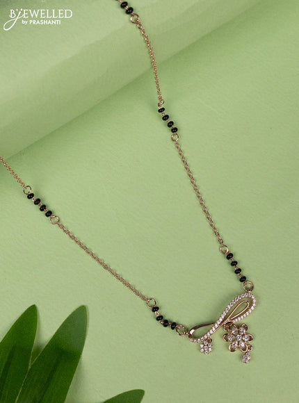 Mangalsutra with cz stones pendant without earring