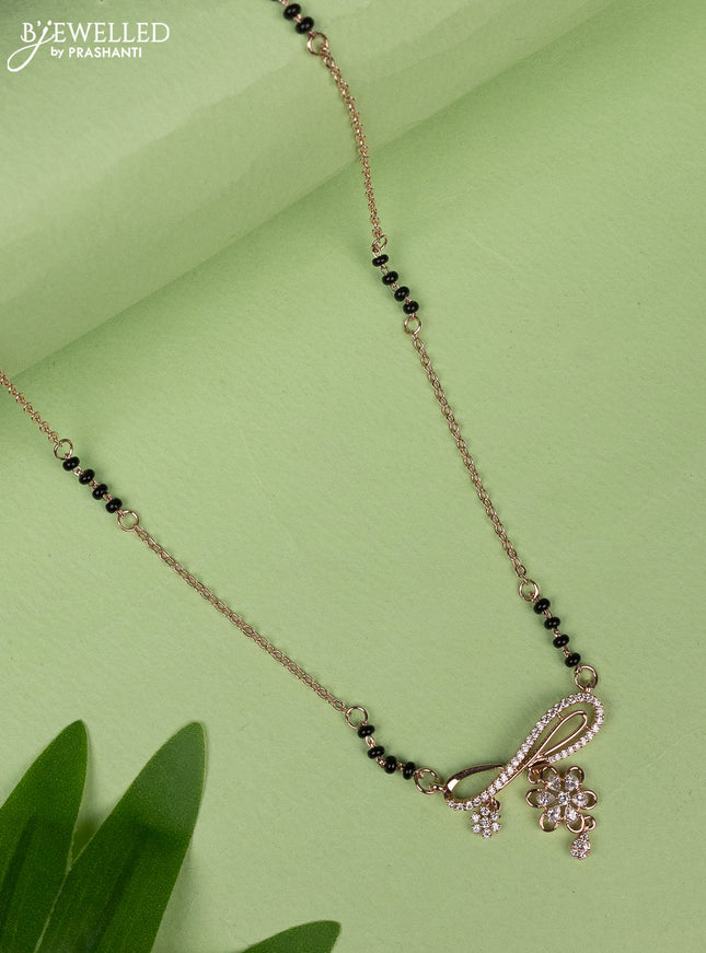 Mangalsutra with cz stones pendant without earring