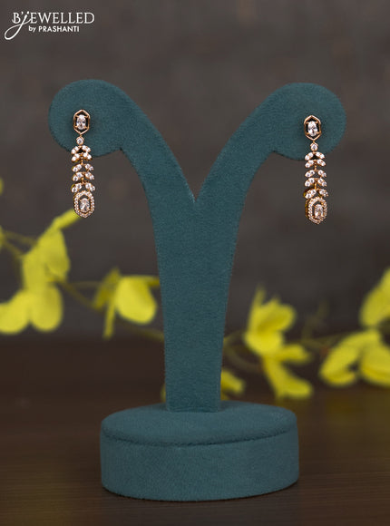 Zircon double layer necklace with cz stones in gold finish