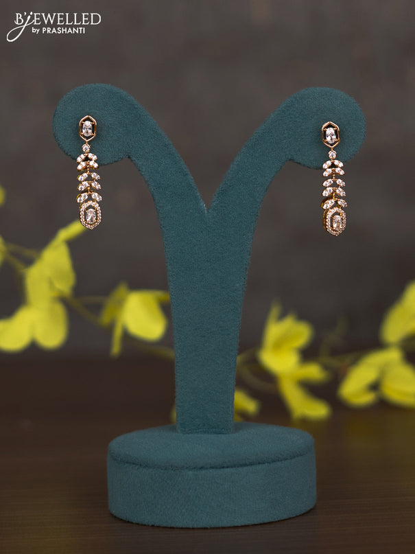 Zircon double layer necklace with cz stones in gold finish