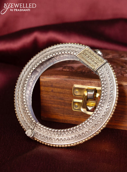 Oxidised bangle with kada type