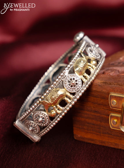 Oxidised bangle with kada type