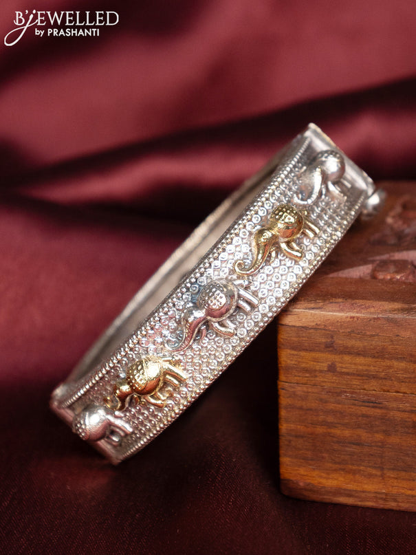 Oxidised bangle with kada type