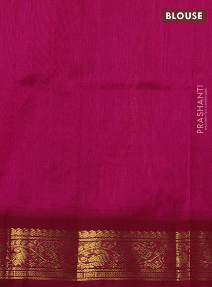 Silk cotton saree mustard yellow and deep wine shade with plain body and zari woven korvai border