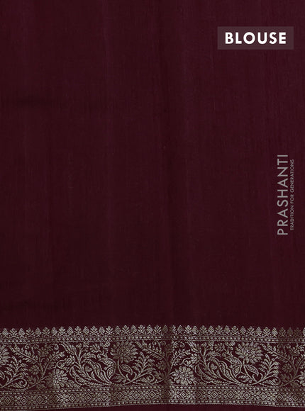 Banarasi semi matka silk saree deep maroon with allover thread & zari woven buttas and woven border