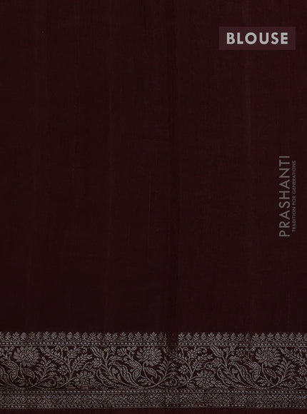 Banarasi semi matka silk saree coffee brown with allover thread & zari woven buttas and woven border