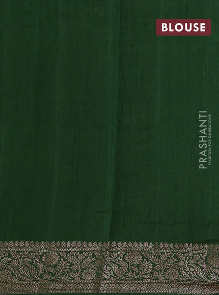 Banarasi semi matka silk saree green with allover thread & zari woven buttas and woven border