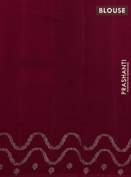 Banarasi semi matka silk saree dark pink with allover thread & zari woven buttas and woven border