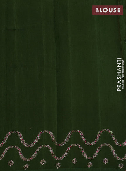 Banarasi semi matka silk saree sap green with allover thread & zari woven buttas and woven border