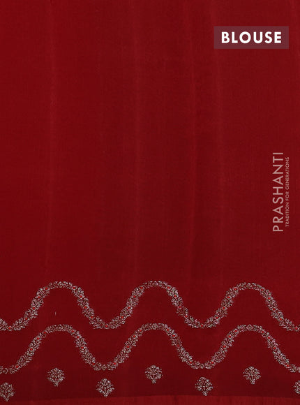 Banarasi semi matka silk saree maroon with allover thread & zari woven buttas and woven border