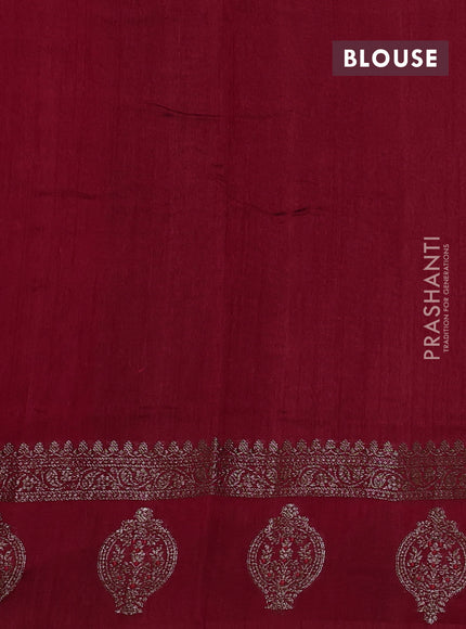 Banarasi semi matka silk saree kumkum red with allover thread & zari woven buttas and woven border