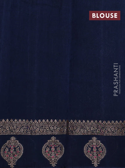 Banarasi semi matka silk saree peacock blue with allover thread & zari woven buttas and woven border