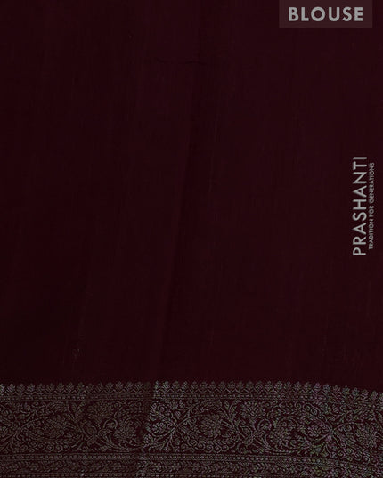 Banarasi semi matka silk saree wine shade with allover thread & zari weaves and woven border
