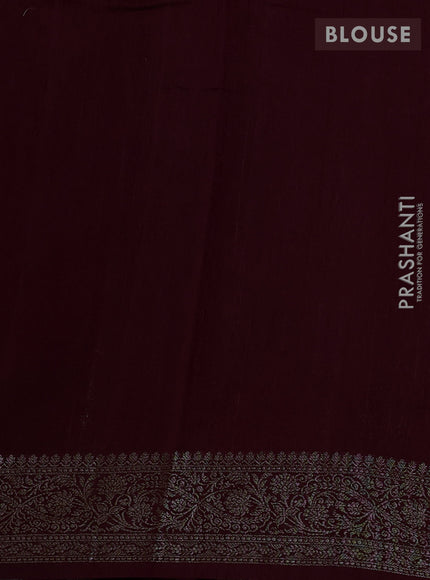 Banarasi semi matka silk saree wine shade with allover thread & zari weaves and woven border