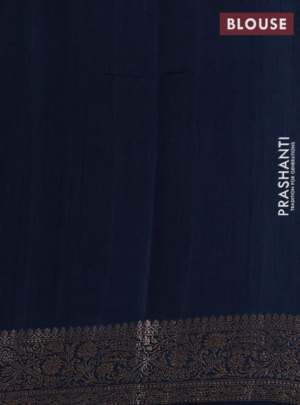 Banarasi semi matka silk saree peacock blue with allover thread & zari weaves and woven border