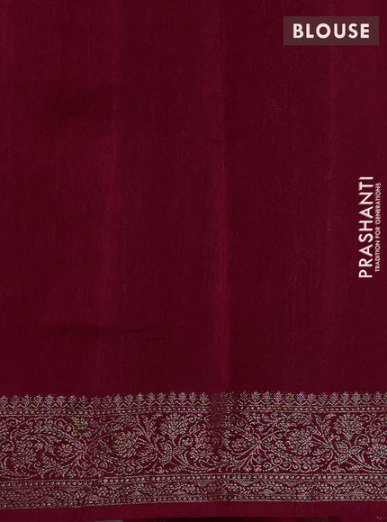 Banarasi semi matka silk saree dark pink with allover thread & zari weaves and woven border