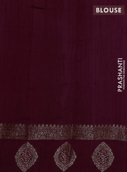 Banarasi semi matka silk saree wine shade with allover thread & zari woven buttas and woven border