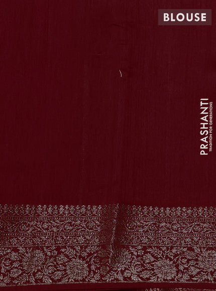 Banarasi semi matka silk saree kumkum red with allover thread & zari weaves and woven border