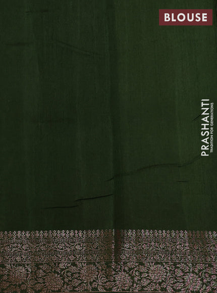 Banarasi semi matka silk saree sap green with allover thread & zari weaves and woven border
