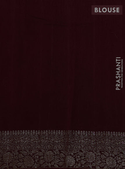 Banarasi semi matka silk saree deep maroon with allover thread & zari weaves and woven border