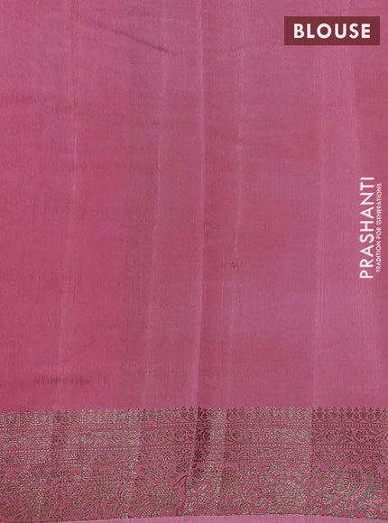 Banarasi semi matka silk saree dark pink and light pink with allover thread & zari weaves and woven border