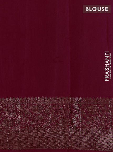 Banarasi semi matka silk saree dark pink with allover thread & zari weaves and woven border